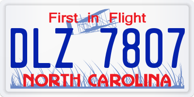 NC license plate DLZ7807