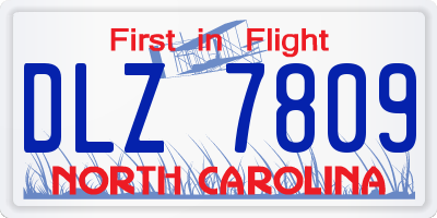 NC license plate DLZ7809
