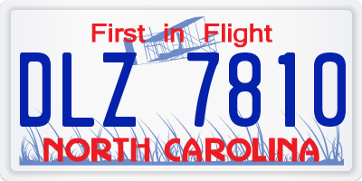 NC license plate DLZ7810