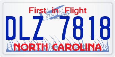 NC license plate DLZ7818