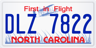 NC license plate DLZ7822