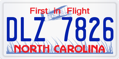 NC license plate DLZ7826