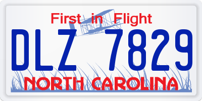 NC license plate DLZ7829