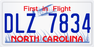 NC license plate DLZ7834