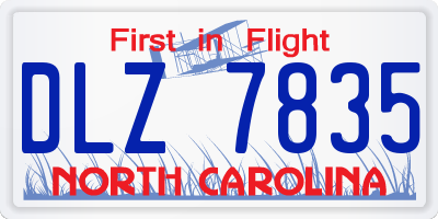 NC license plate DLZ7835