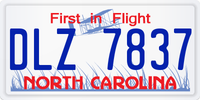 NC license plate DLZ7837