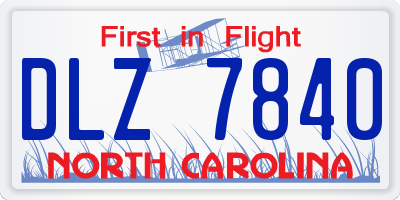 NC license plate DLZ7840