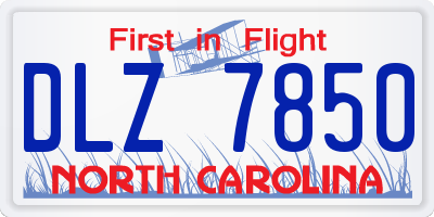 NC license plate DLZ7850