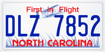 NC license plate DLZ7852