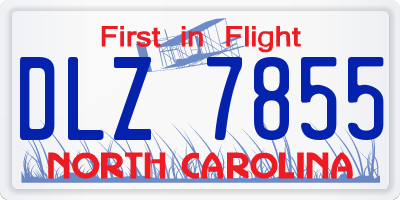 NC license plate DLZ7855