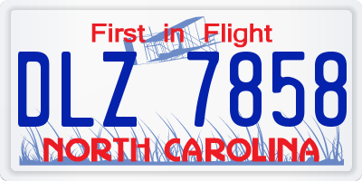 NC license plate DLZ7858
