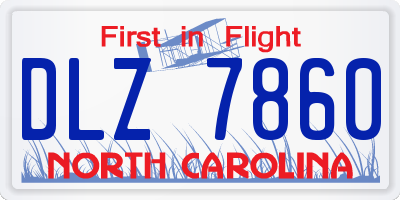 NC license plate DLZ7860