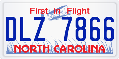 NC license plate DLZ7866