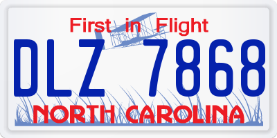 NC license plate DLZ7868