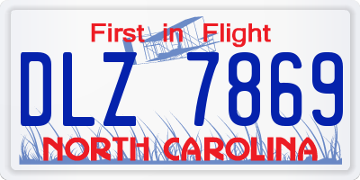 NC license plate DLZ7869