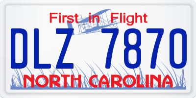 NC license plate DLZ7870