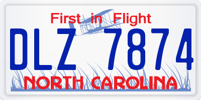 NC license plate DLZ7874