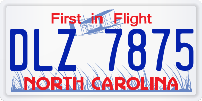 NC license plate DLZ7875