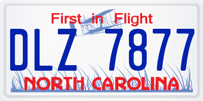 NC license plate DLZ7877