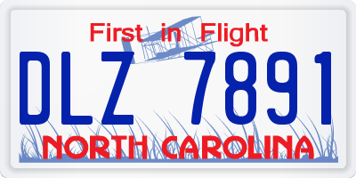 NC license plate DLZ7891