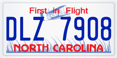 NC license plate DLZ7908