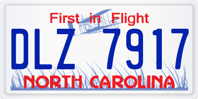 NC license plate DLZ7917