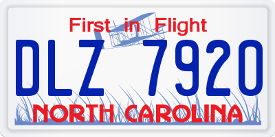 NC license plate DLZ7920