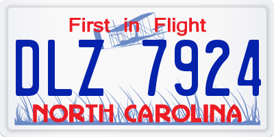 NC license plate DLZ7924