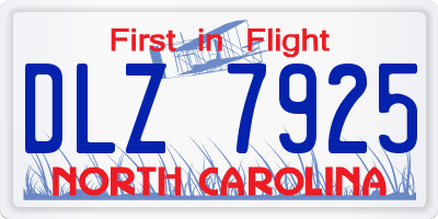 NC license plate DLZ7925
