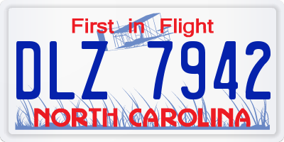 NC license plate DLZ7942