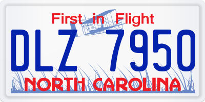 NC license plate DLZ7950