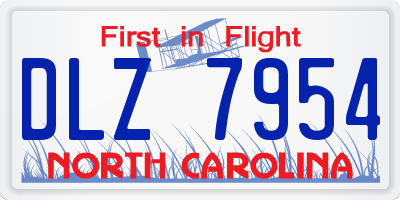 NC license plate DLZ7954