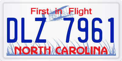 NC license plate DLZ7961