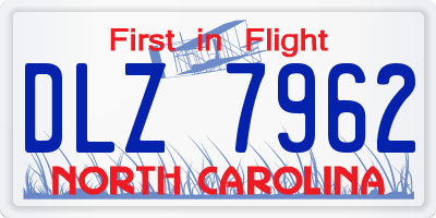 NC license plate DLZ7962