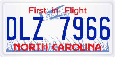 NC license plate DLZ7966