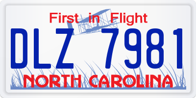 NC license plate DLZ7981