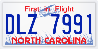 NC license plate DLZ7991