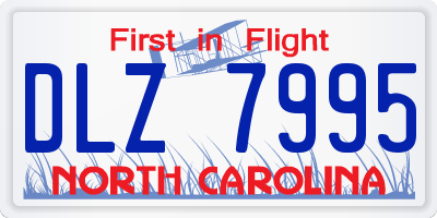 NC license plate DLZ7995