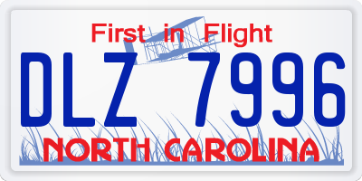 NC license plate DLZ7996