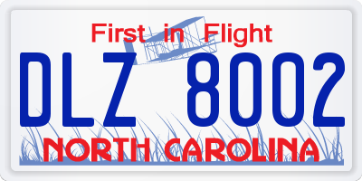 NC license plate DLZ8002