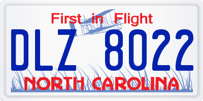 NC license plate DLZ8022