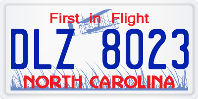 NC license plate DLZ8023