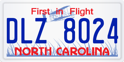 NC license plate DLZ8024