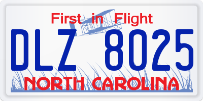 NC license plate DLZ8025