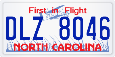 NC license plate DLZ8046