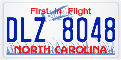 NC license plate DLZ8048