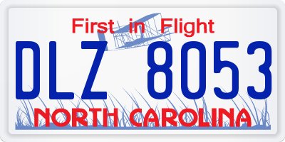 NC license plate DLZ8053