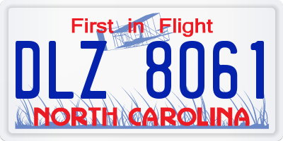 NC license plate DLZ8061