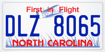 NC license plate DLZ8065