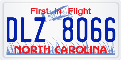 NC license plate DLZ8066